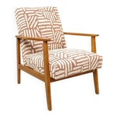 Modern vintage ecru ethnic armchair 1970
