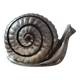 Vintage silver metal ashtray or snail pocket