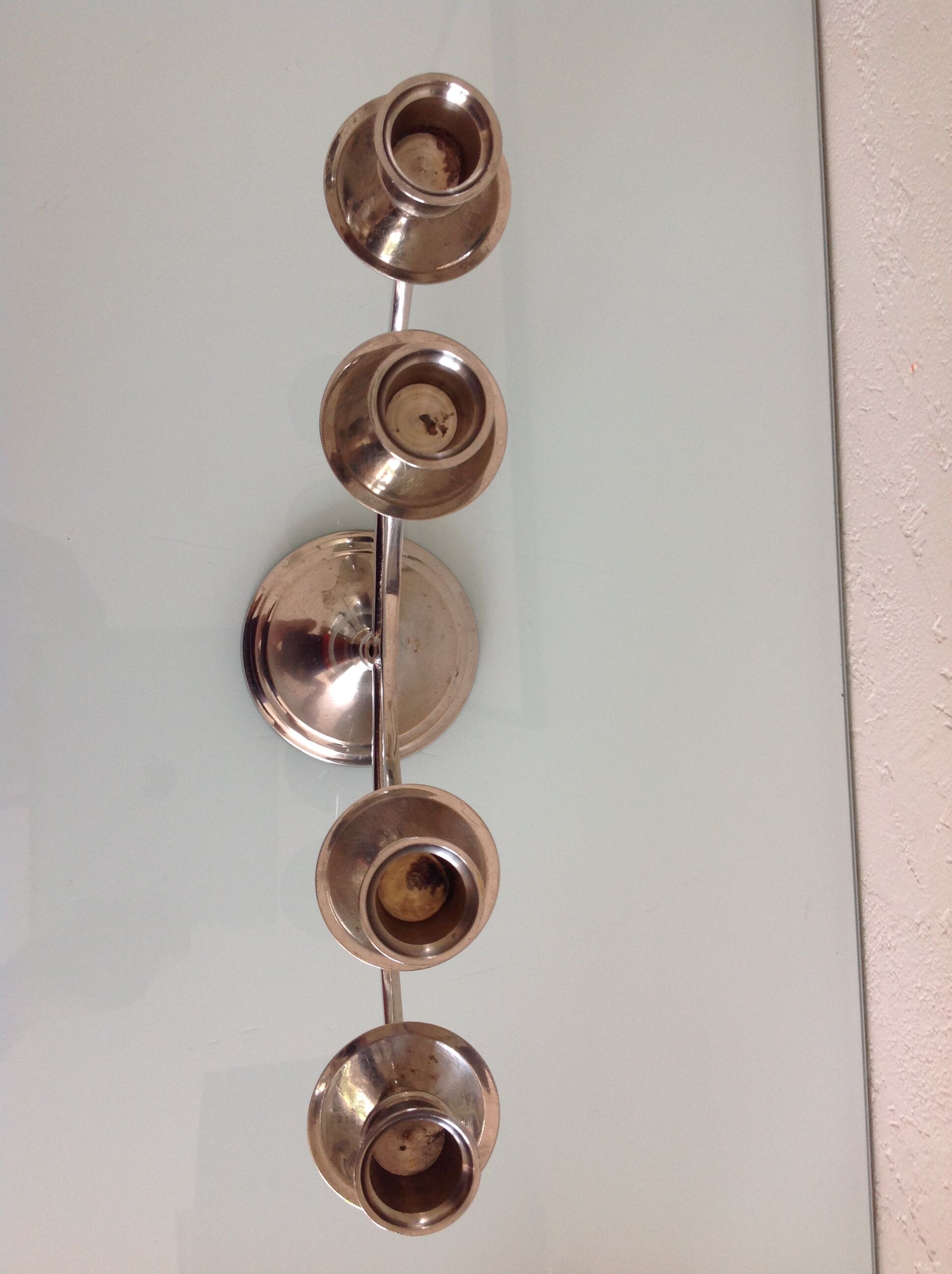 70 Year Old Chrome Vintage Metal Straight Line Chandelier Selency