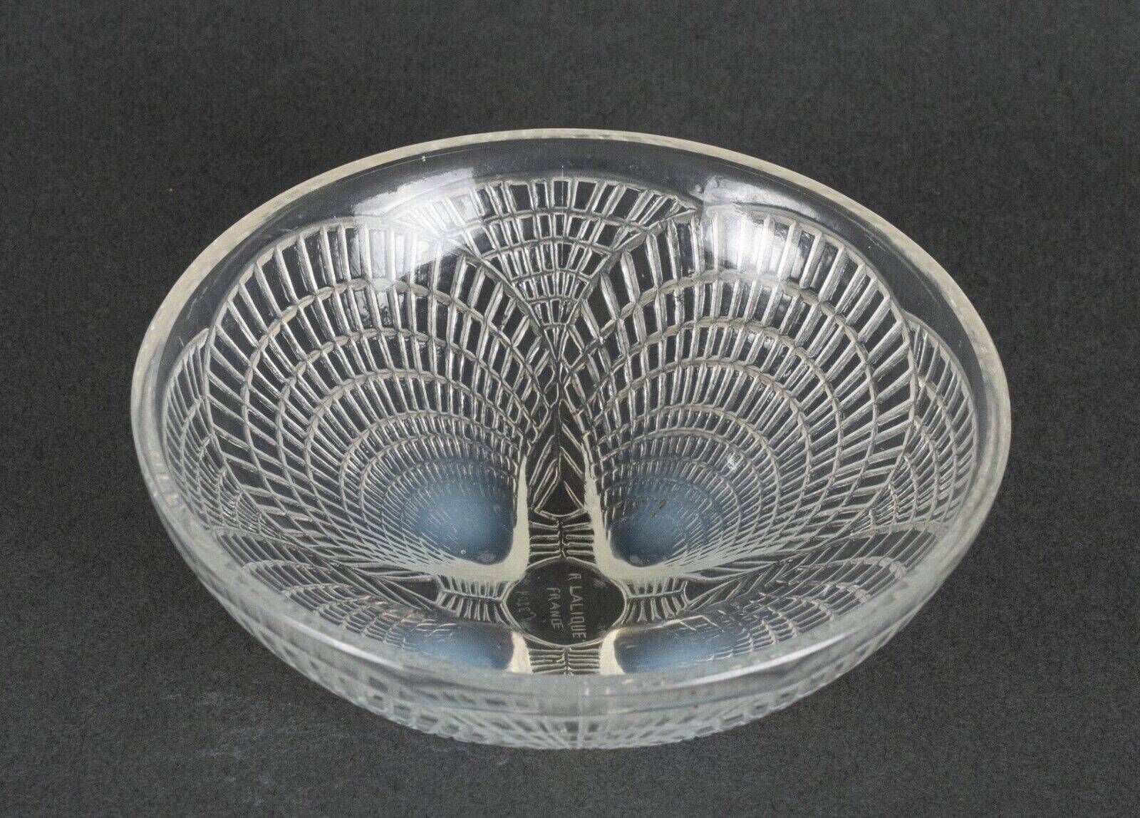 Lalique France opalescent scallop bowl numbered 3204