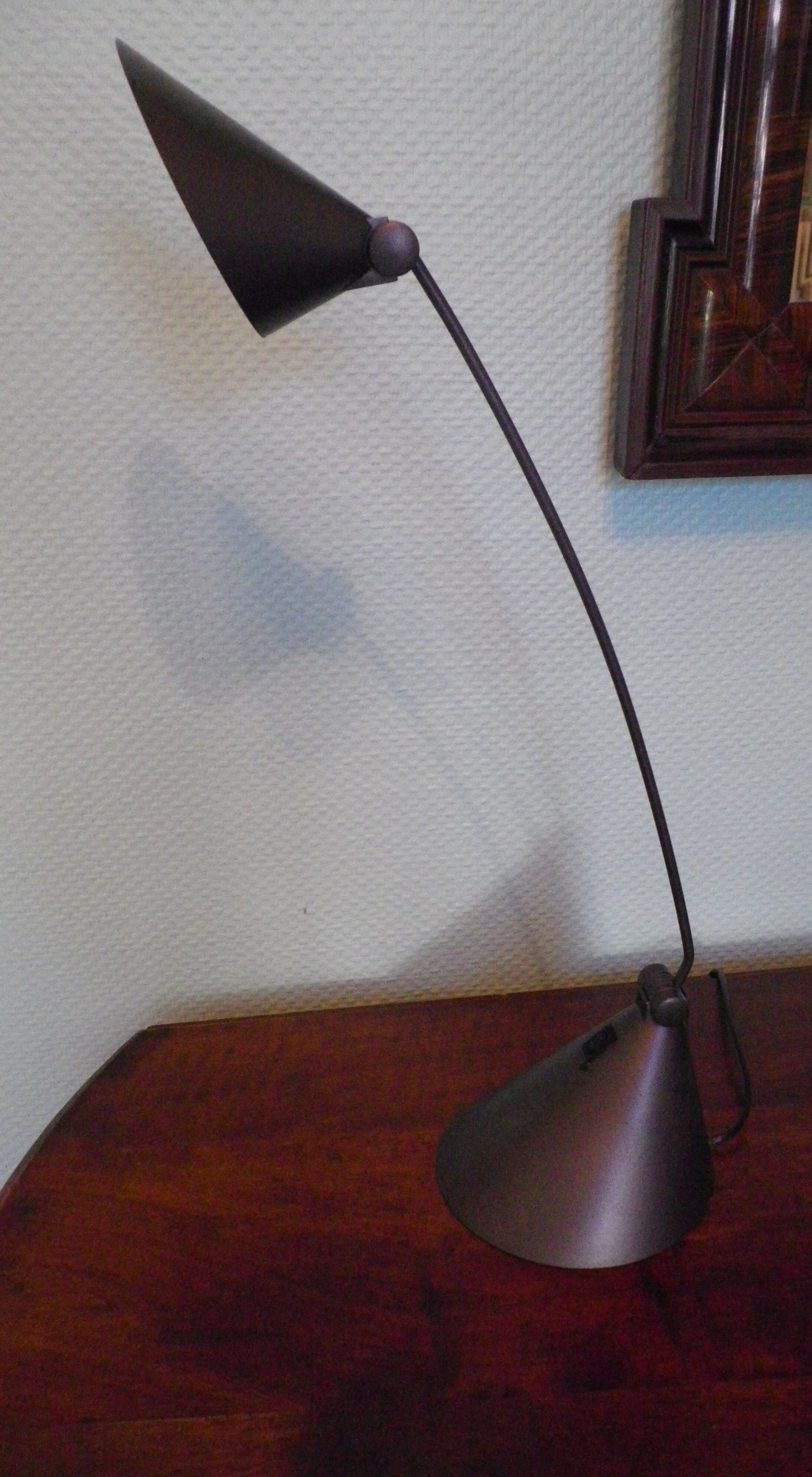 Table lamp, tiltable and adjustable, grey metal