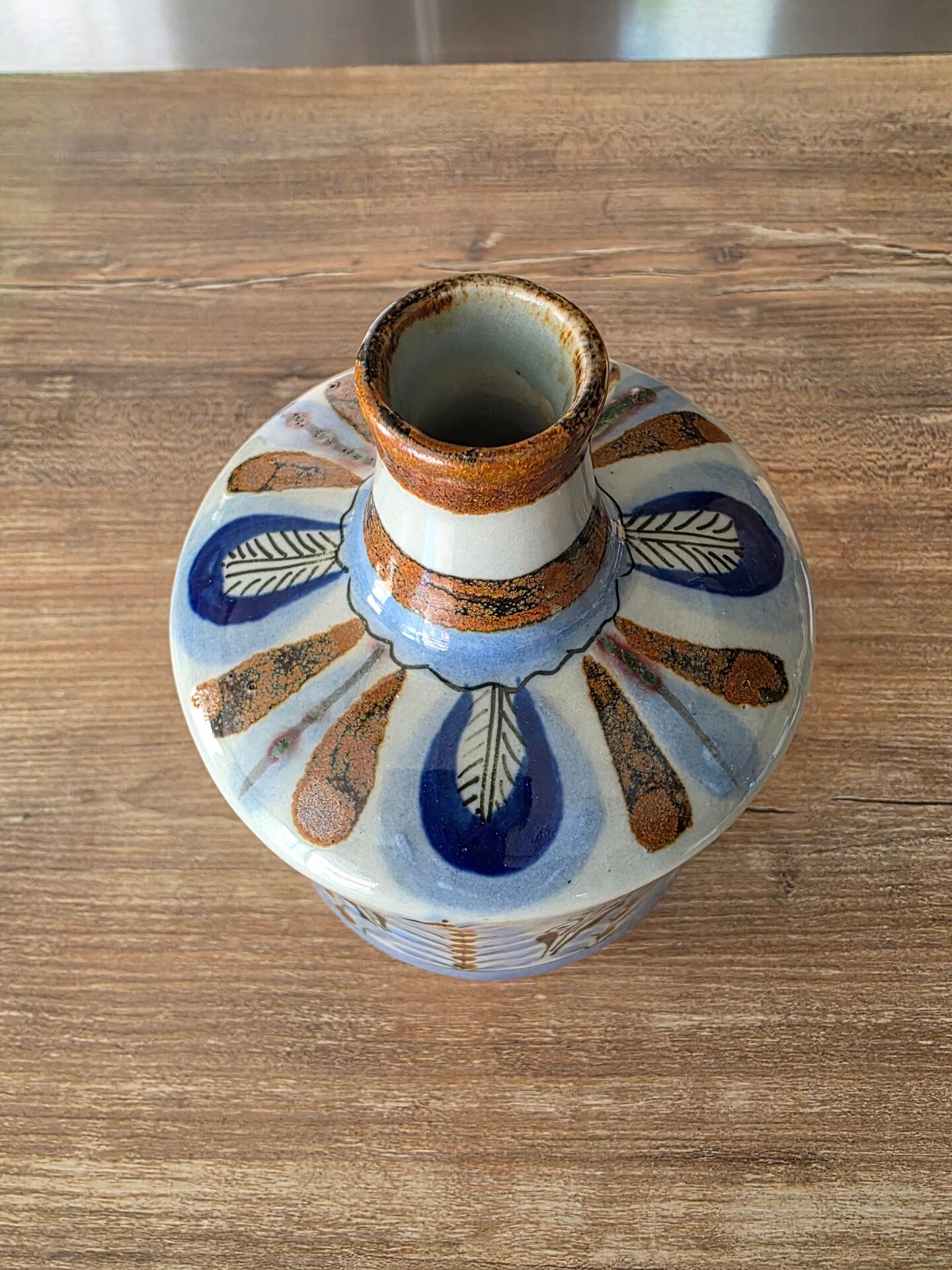 Vase solifleur grès Tonalá Mexique Ken Edwards El Palomar signé