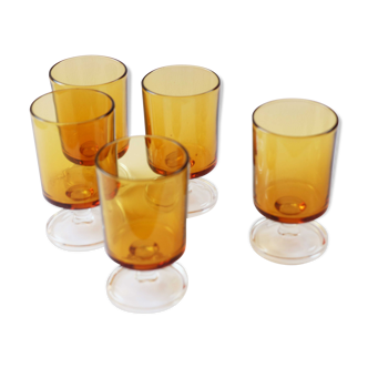 Wine glasses Luminarc 70s amber