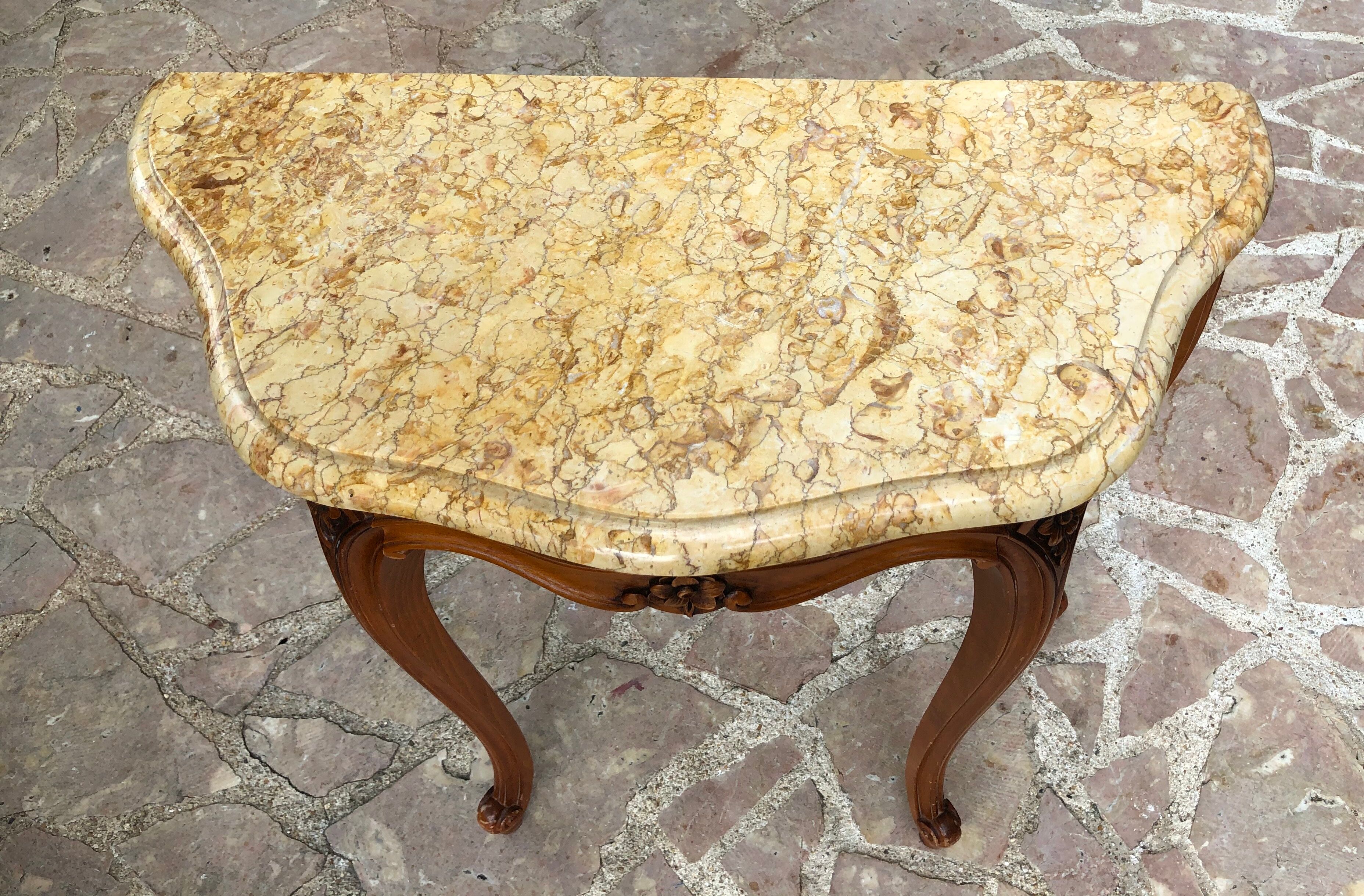 Console in cherry and marble