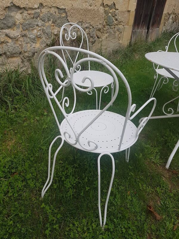 Salon de jardin en fer forgé années 60