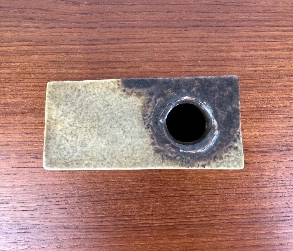 Klaus Lehmann, postmodern brutalist German pottery, sculpted column vase, 1981, ceramic