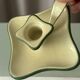 Vintage Belgian Enamel Chamberstick Candle Holder – Cream & Green