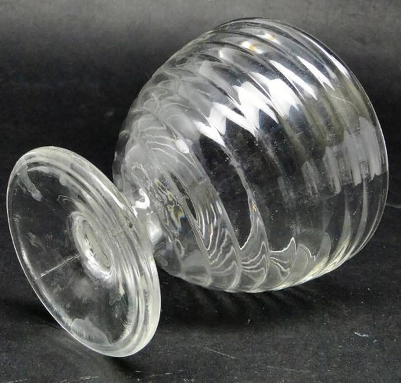 Modernist sugar bowl, transparent glass, Ząbkowice, Poland, 1970s