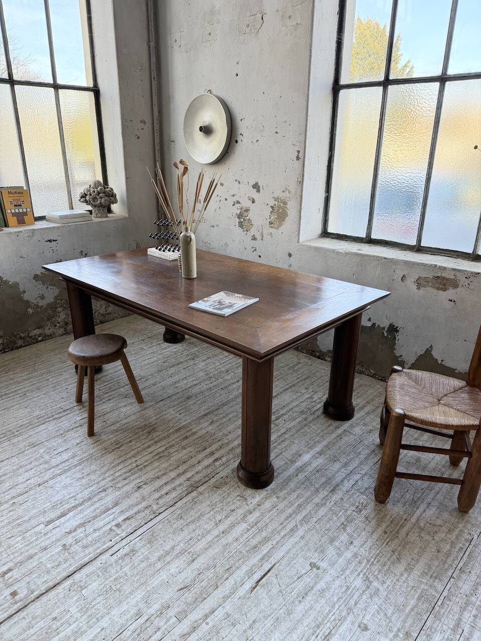 Dudouyt oak dining table 1940