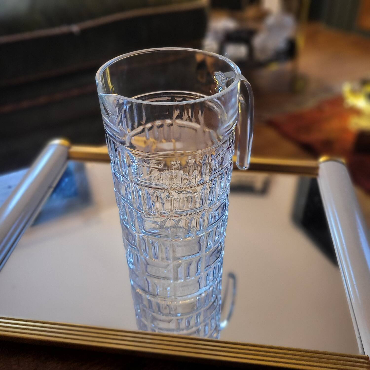 Molded glass pitcher – 1960s-70s