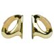 Pair of Carl Auböck Flat Iron bookends in brass and rattan #3530, Vienna, Austria