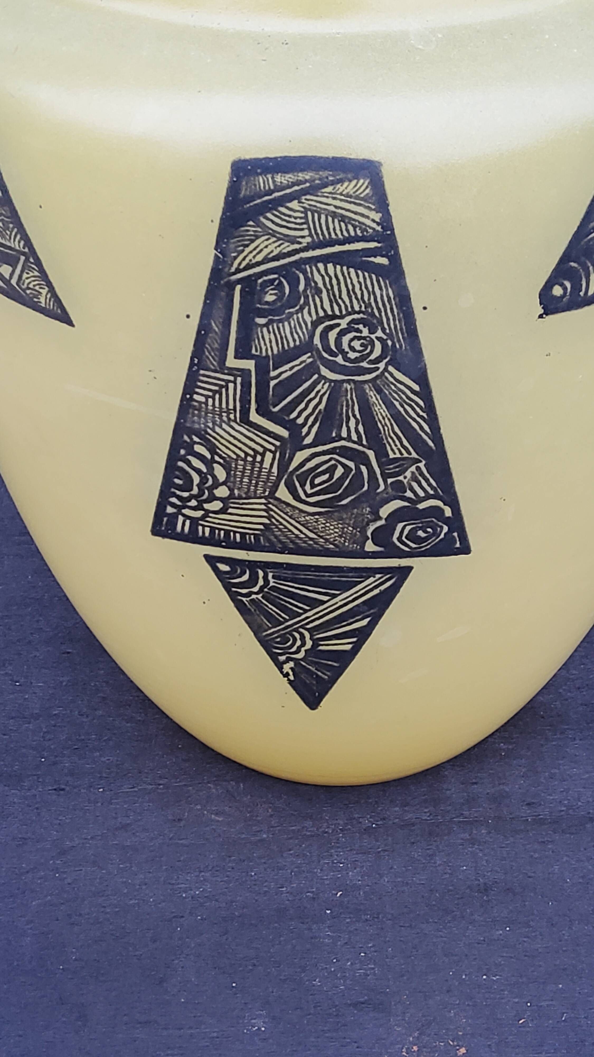 Art deco glass vase signed Legras from the 1930s