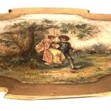 Old Decorative Golden Wood Plate