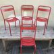 Set of 4 chairs old Tolix T1 metal stackable red vintage