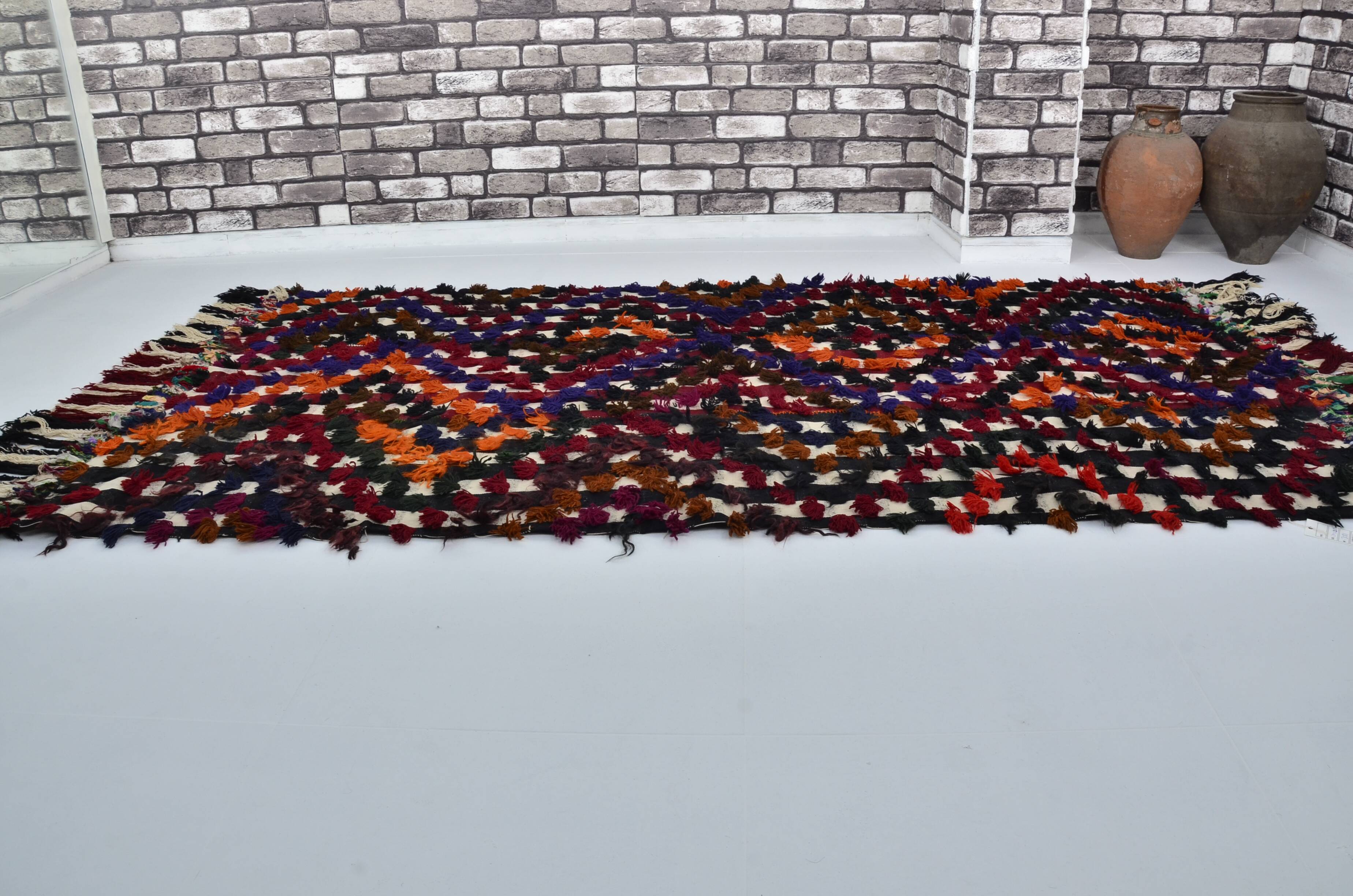 Ousha Tribal Vintage Pompom Rug sku 3081