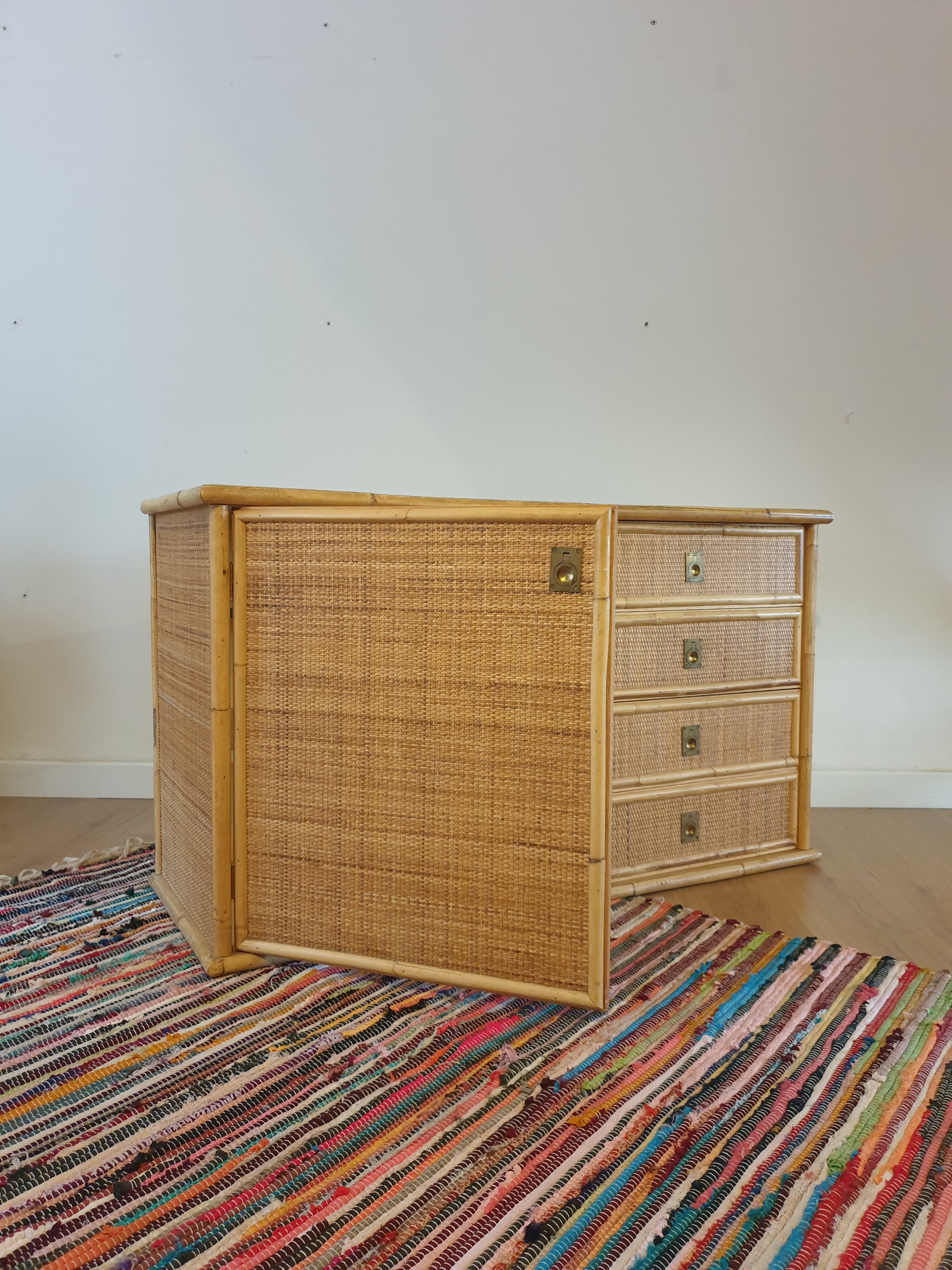 Rattan sideboard by Dal Vera