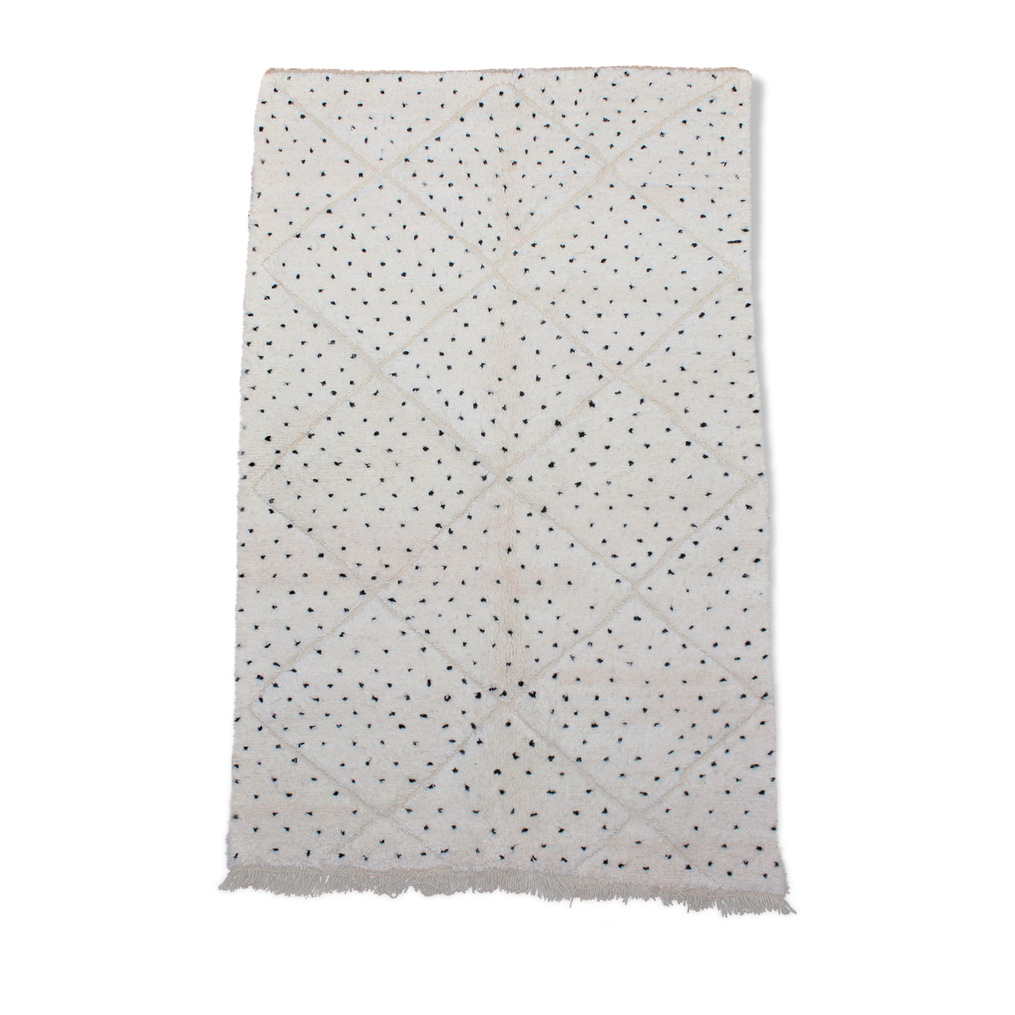 Beni Ourain rug with black dots and white diamonds 155x235cm