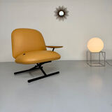 Fauteuil cuir design Jean Nouvel Pour Poltrona Frau fin 90 vintage