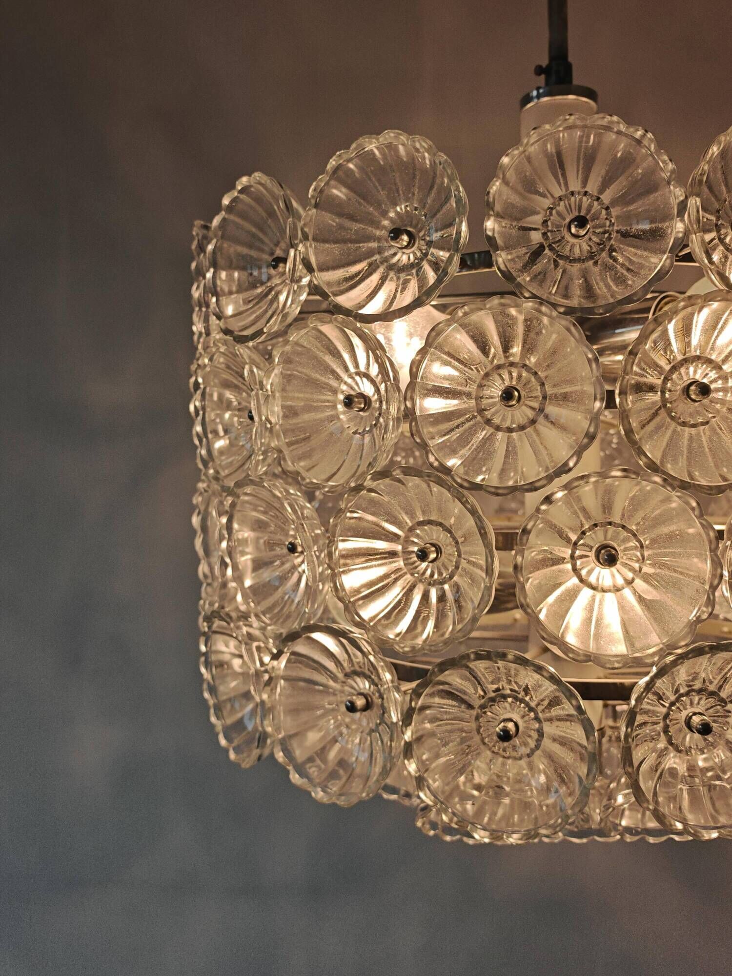 Large floral chandelier Mid Century Modern attributed to Emil Stejnar 1970s
