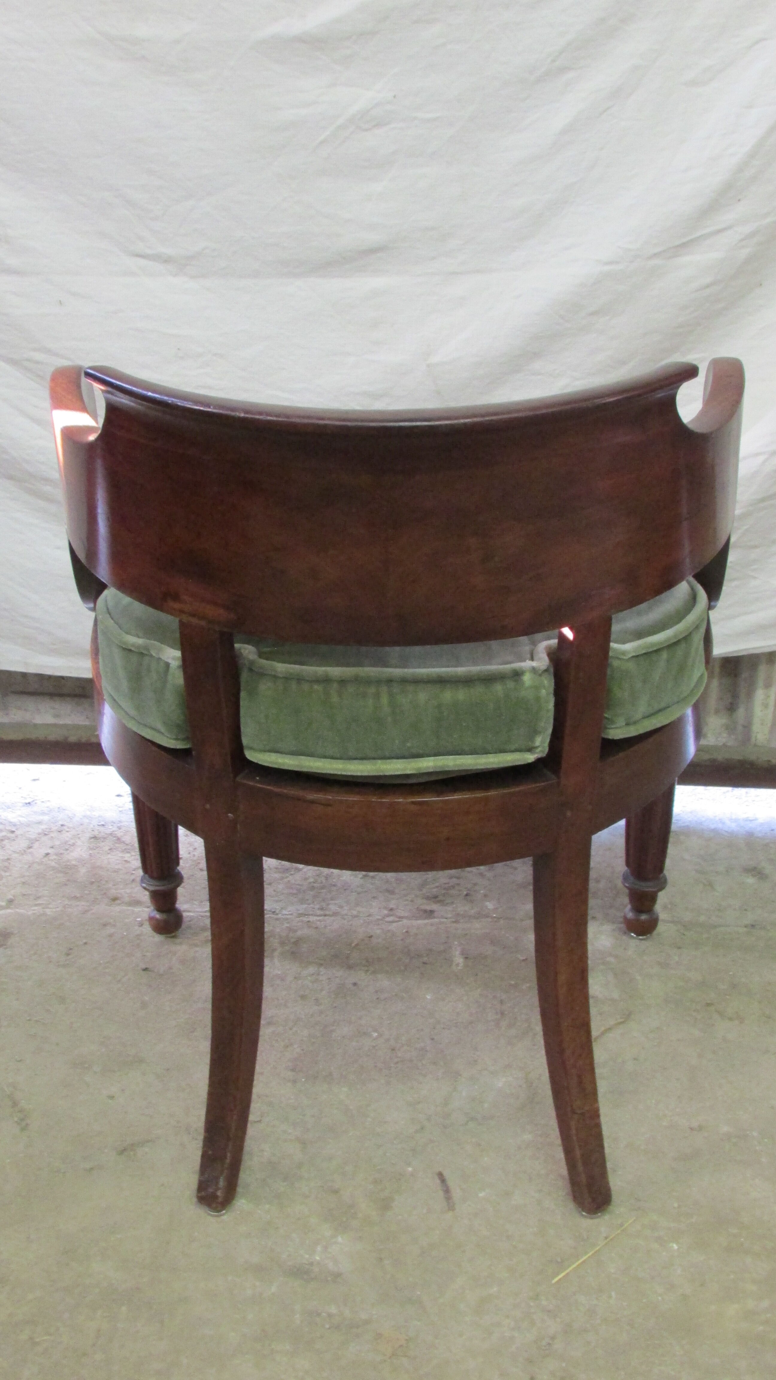 Louis Philippe canned office chair with cushion