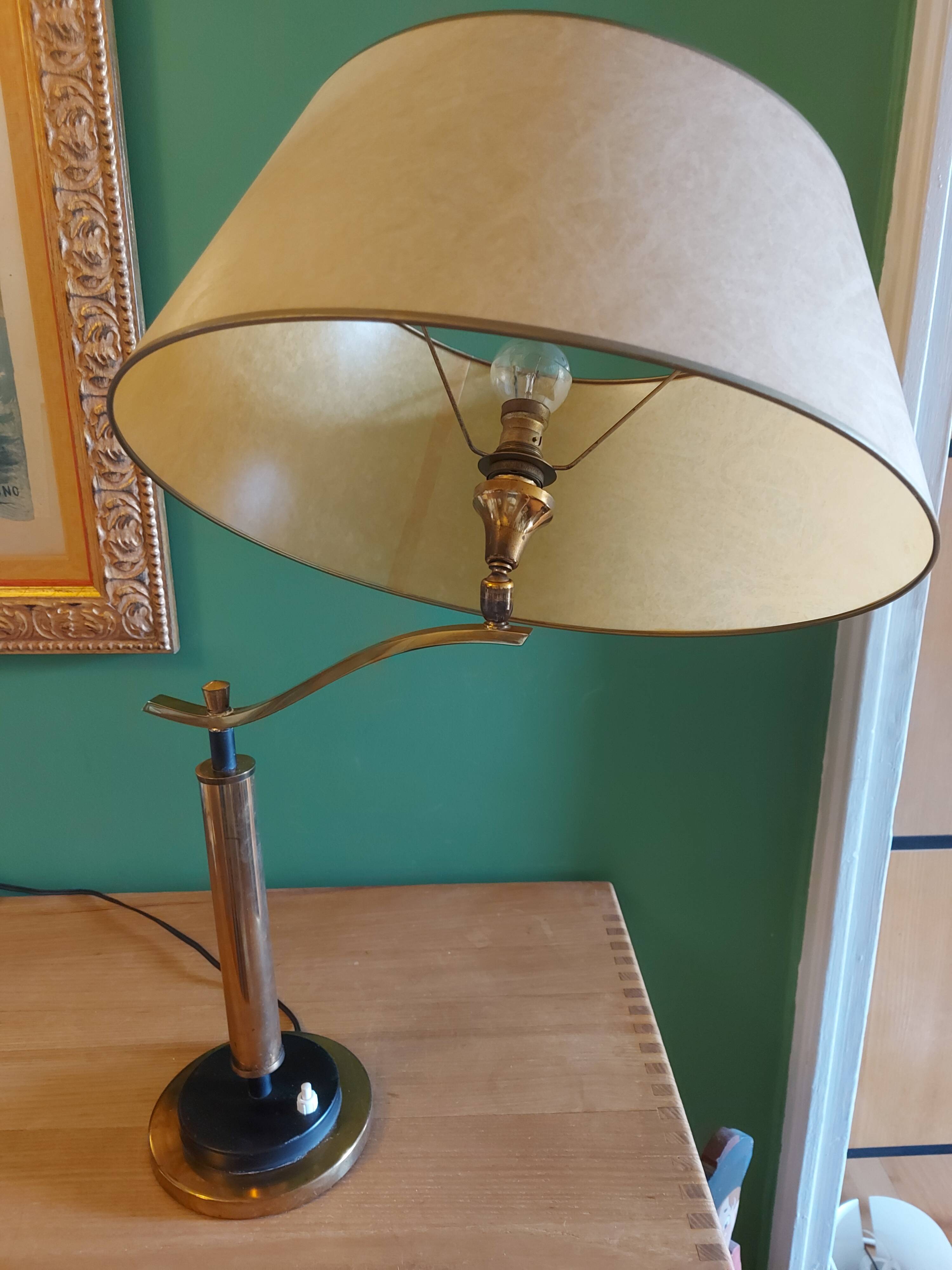 Brass lamp 30's Jules Leleu