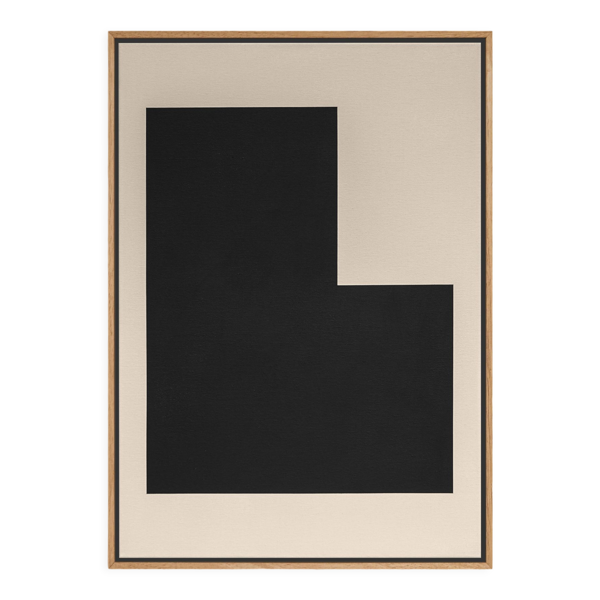 Minimalist abstract painting black sign B03
