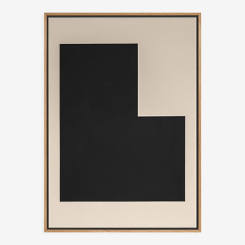 Minimalist abstract painting black sign B03