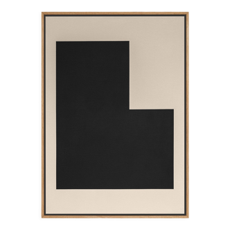 Minimalist abstract painting black sign B03
