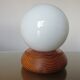 Scandinavian lamp in wood and white opaline ball 70s