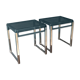 Paire de tables de chevet plexi et chrome