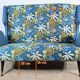 2-Seater Bench in Azure Blue Fabric – 1940s