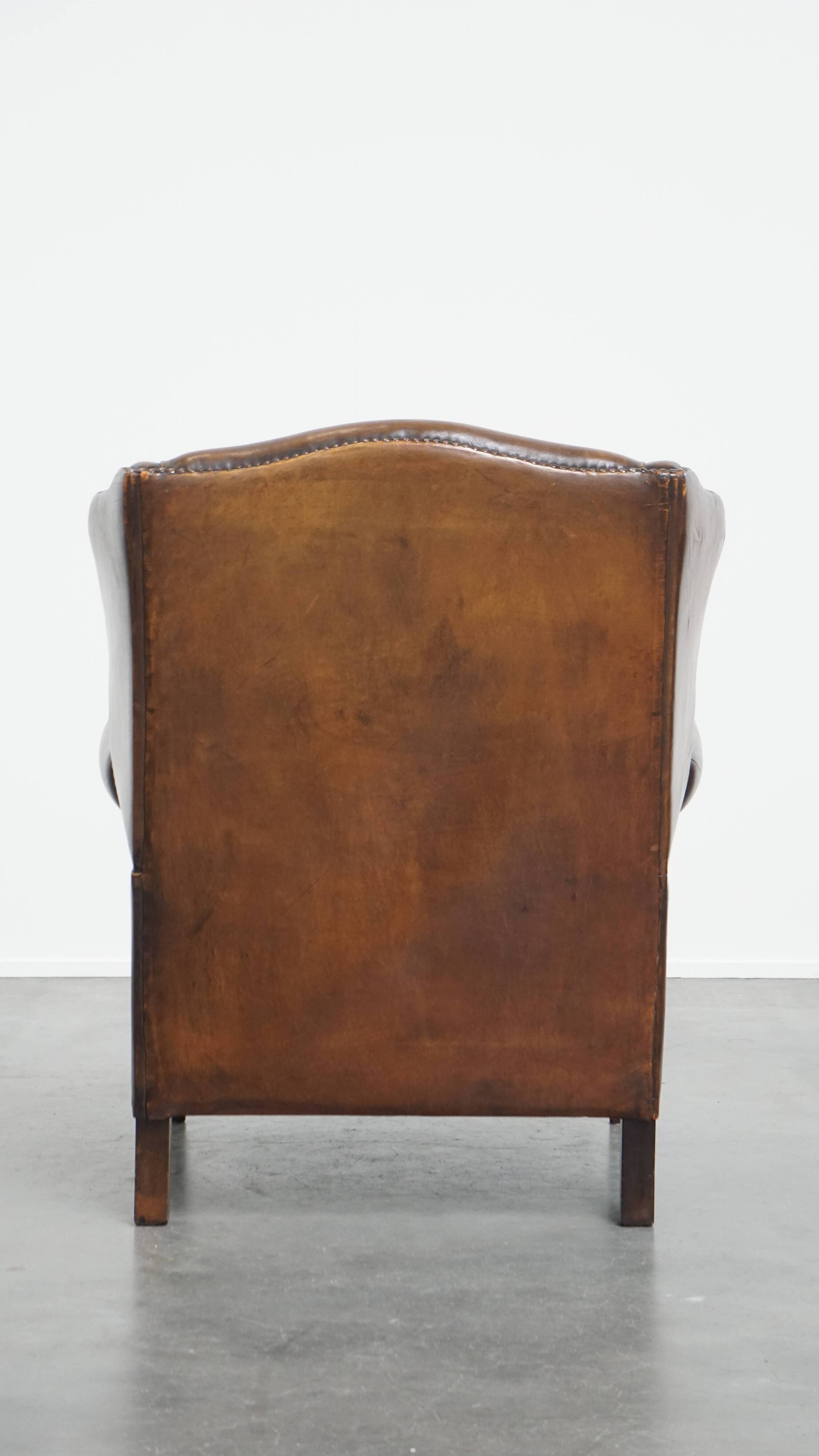 Wingback Chair in Sheepskin Leather