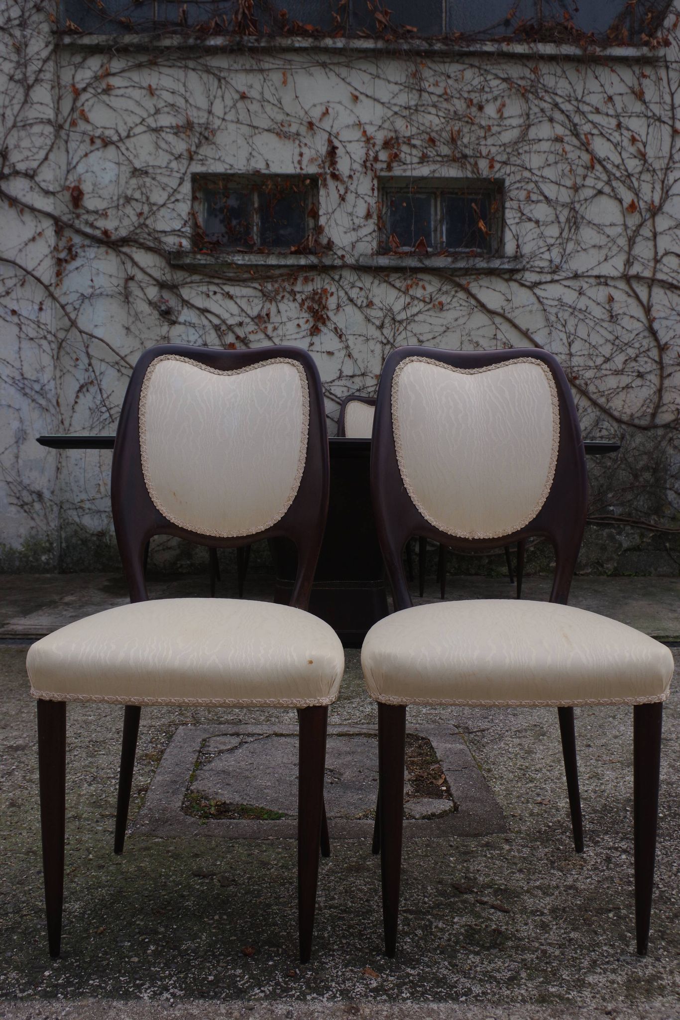 Dining Room Table and Mahogany Chairs by Fratelli Rigamonti, 1950s, Set of 7