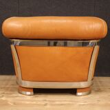 Italian design armchair in leather from the 70s