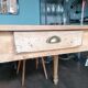 wooden dining table, vintage, turned legs, firm table style
