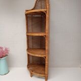 Tall rattan shelf