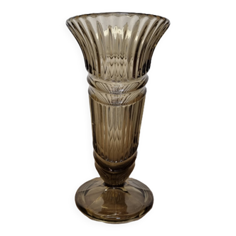 Art Deco Design Smoked Glass Vase Early 20th Century