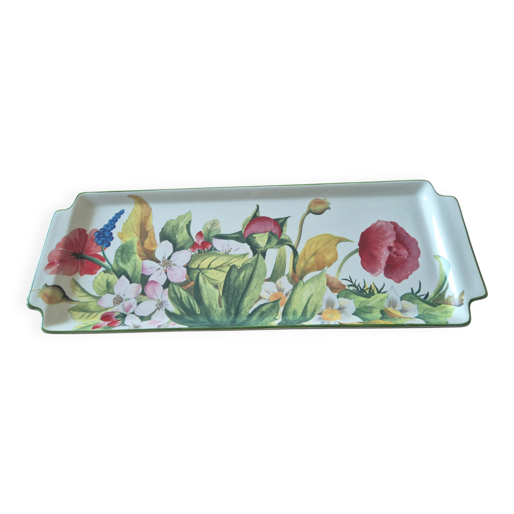 Earthenware plate from Gien model "Volupté" signed Dominique Lalande.