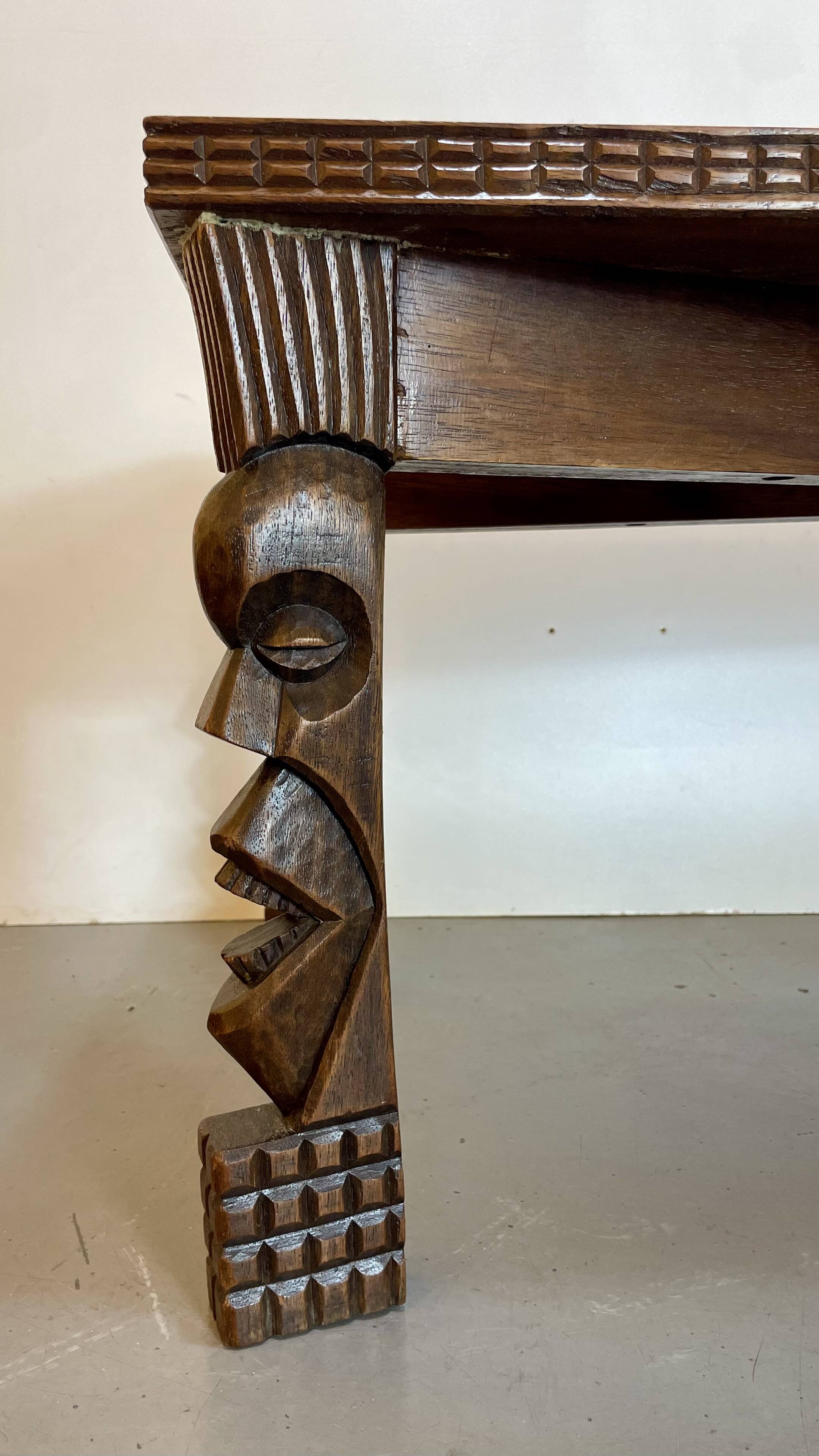 Hand-carved Congolese coffee table, 1989