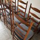 Set of 8 Scandinavian ladderback chairs, 1960s.