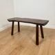 Rustic bench in solid elm, wabi-sabi style, mid-20th century.