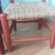 Children's straw chairs made of wood and straw.