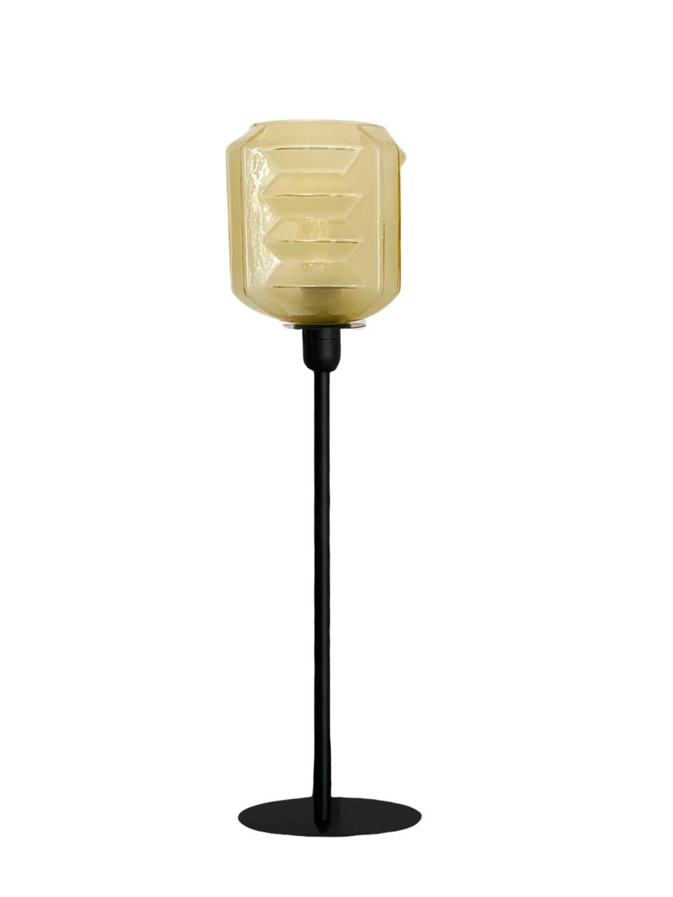 Vintage table lamp, yellow shade, Art Deco style