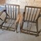 PRL armchair "Stefan" oak wood vintage beige - gold boucle - 3 pieces available
