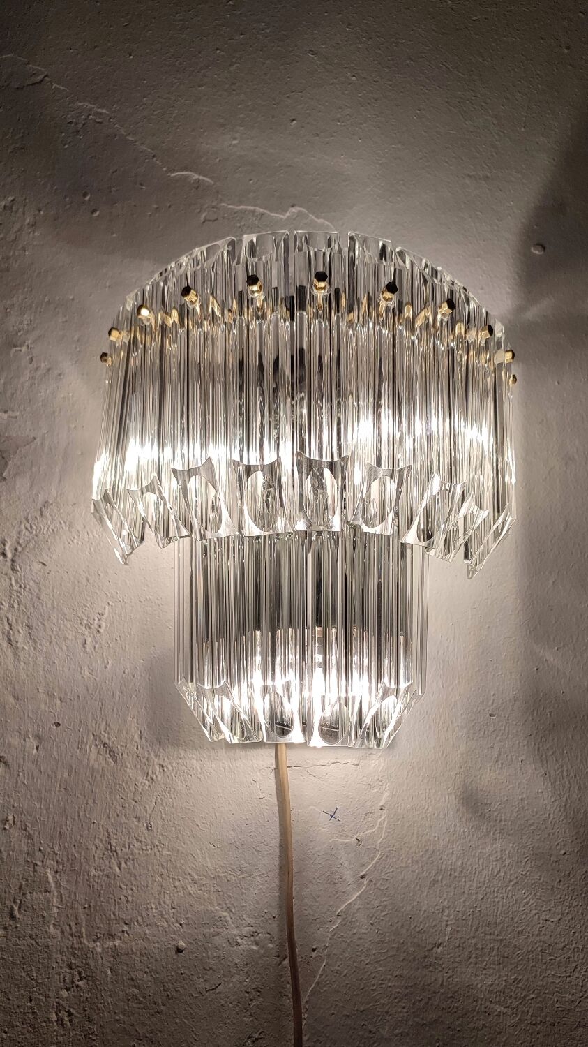 Applique cristal France, années 1950.