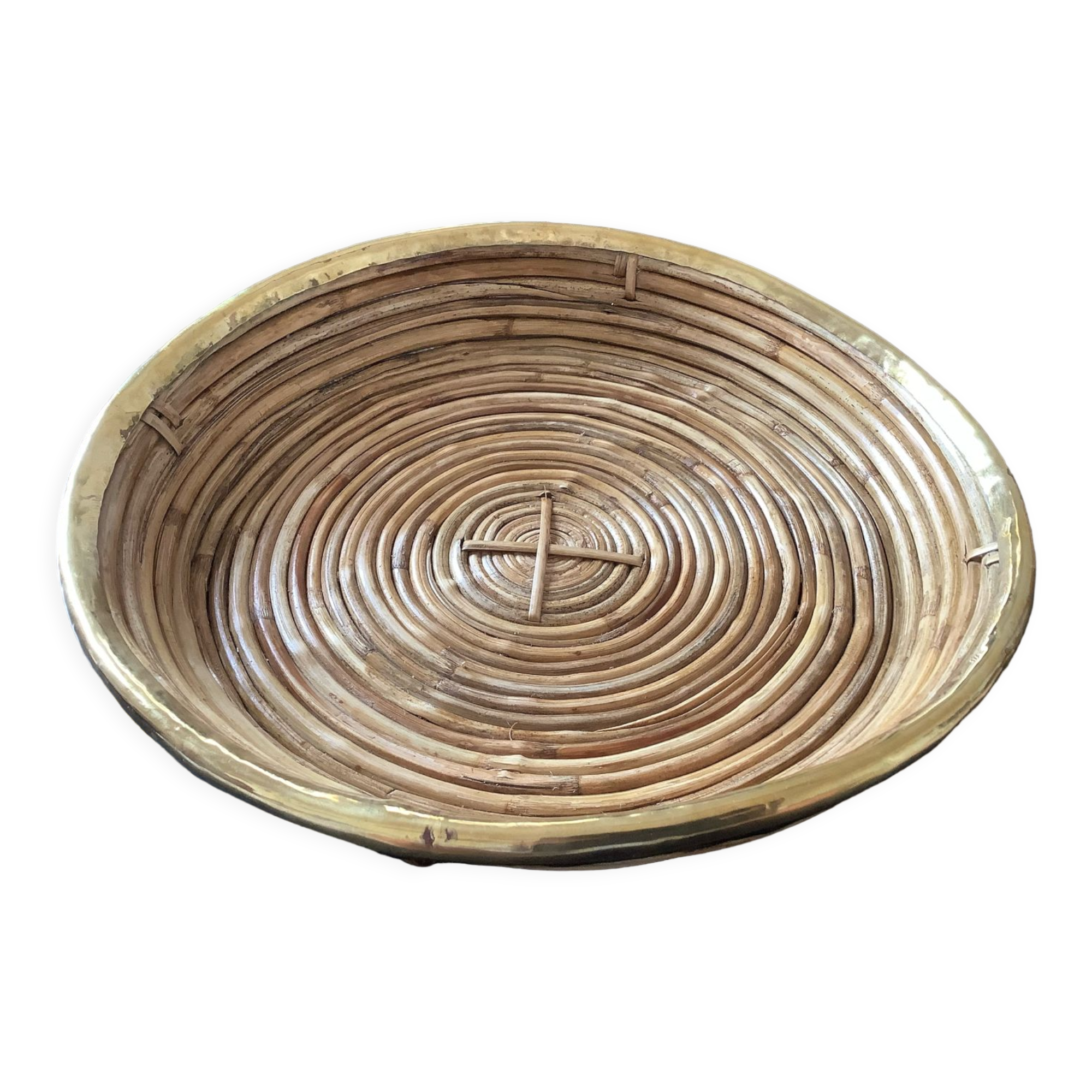 Bamboo and brass dish