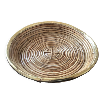 Bamboo and brass dish