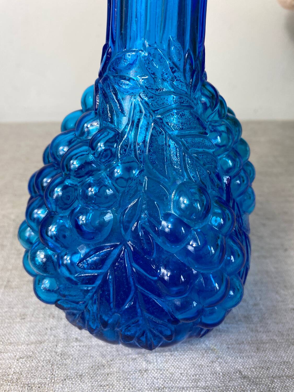 Carafe en verre d’empoli bleu