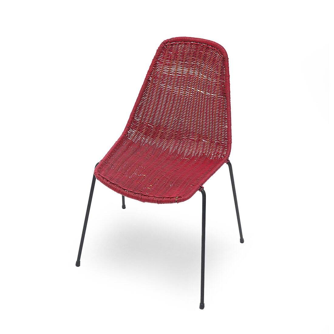 Vintage basket chairs by Gian Franco Legler, 1950s, set of 4.