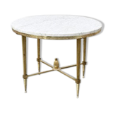Round coffee table marble and brass